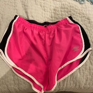 Women’s pink and black workout shorts
